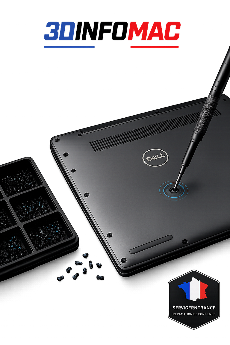 Complément de la visserie de l'ordinateur portable dell